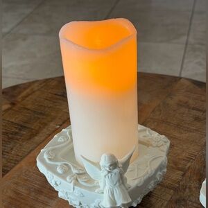 PartyLite Enchantment Duo Fine Porcelain Collection Candle Holder 2 Fairies